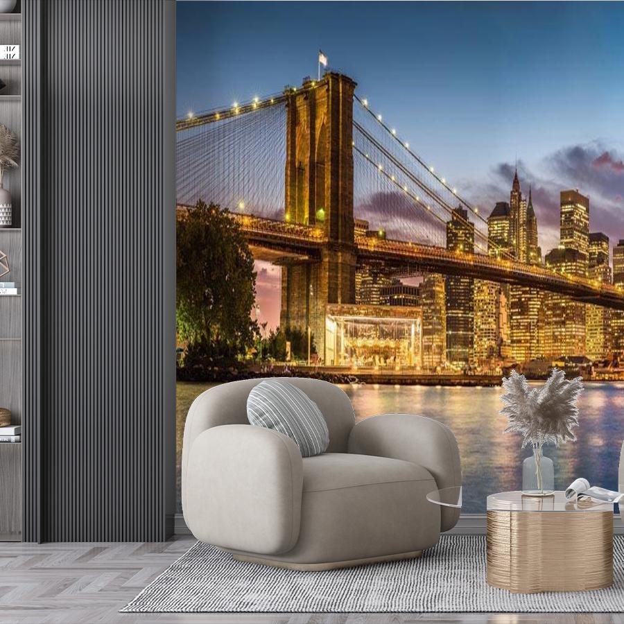 ночной бруклинский мост панорама 9-828