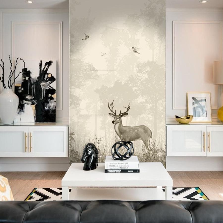 фотообои олененок в туманном лесу 14-281 фотообои олененок в туманном лесу 14-281