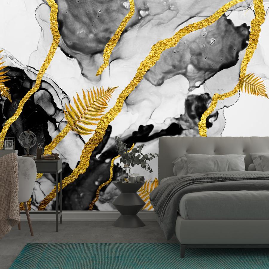 фотообои мрамор с золотом 9-950