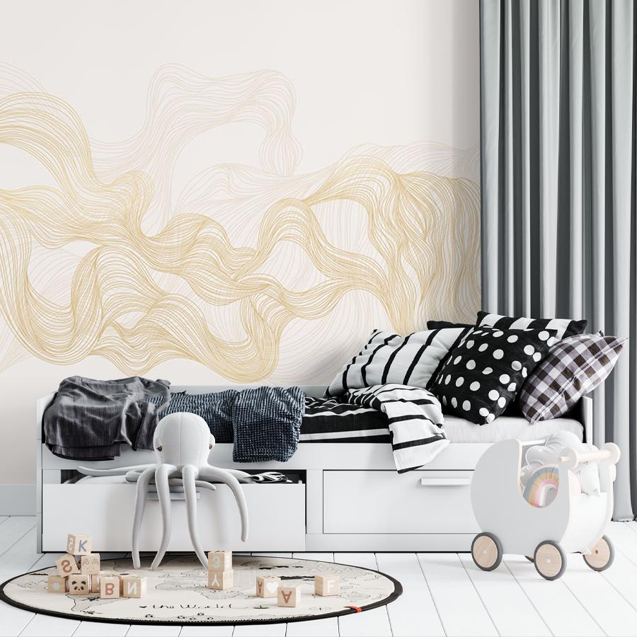 фотообои линии золотые на светлом бежевом 14-973