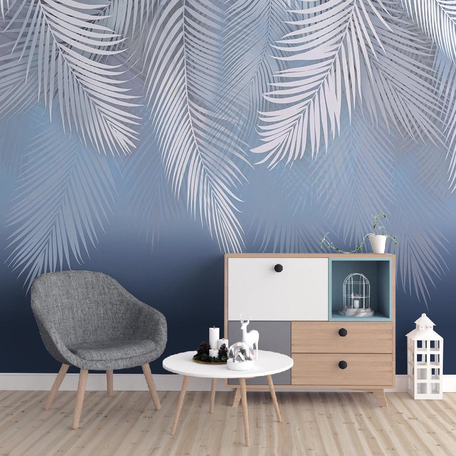 фотообои 3д ботаника на голубом фоне 14-199