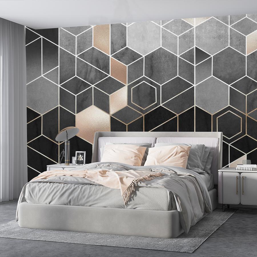 фотообои серые соты 9-1346