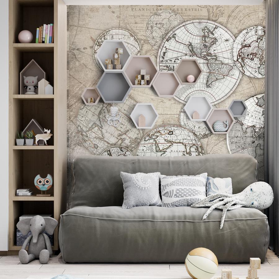 фотообои старинная карта мира 13-067 фотообои старинная карта мира 13-067