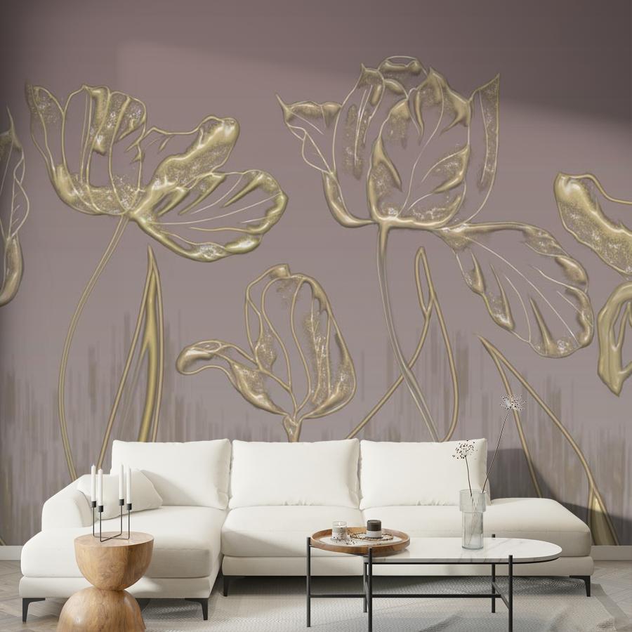 фотообои золотой тюльпан 13-531