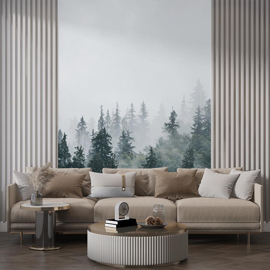 фотообои лес туманный утром 9-1859