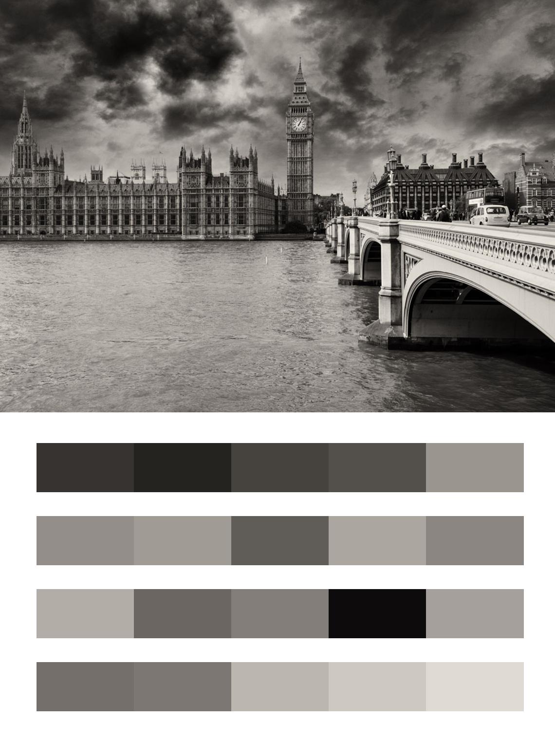 Мрачное небо Лондона цвета