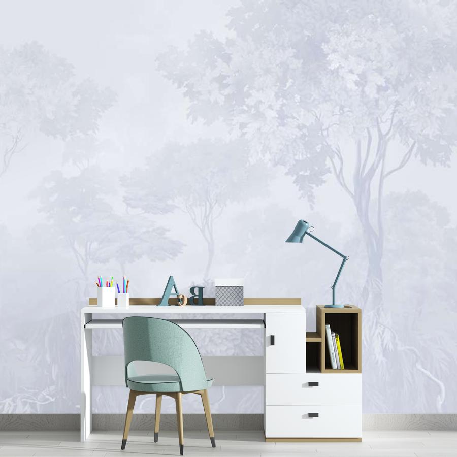 фотообои лес абстрактный голубой 13-1066