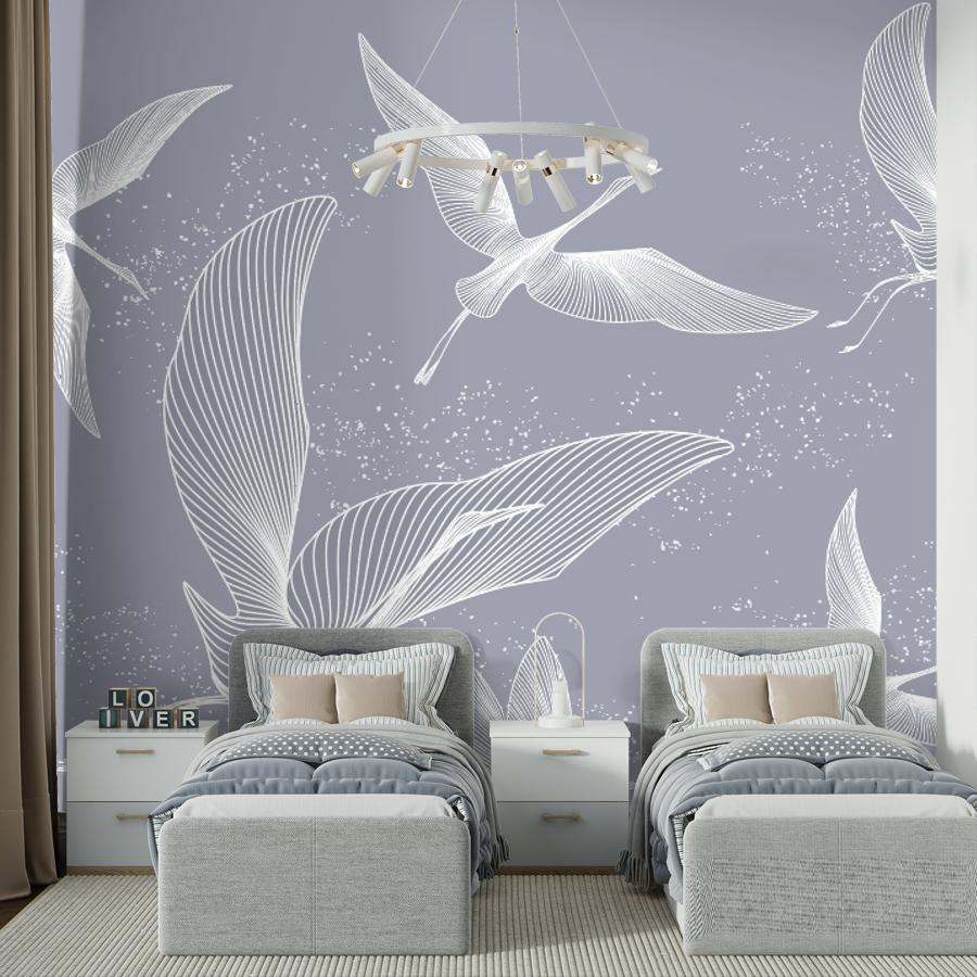 фотообои журавли белые на синем 14-1247 фотообои журавли белые на синем 14-1247