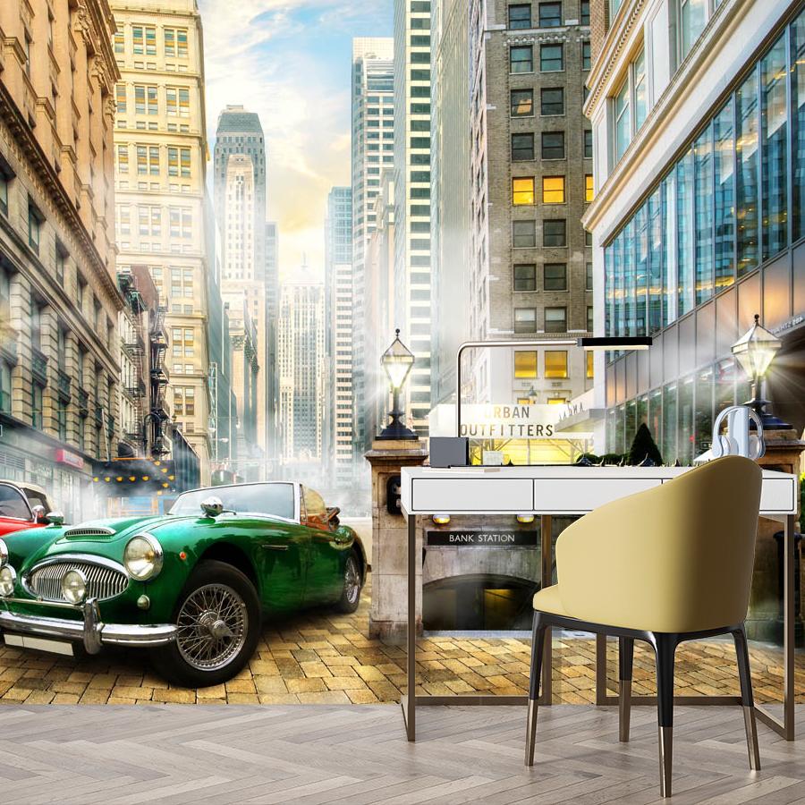 фотообои автомобили в городе 19-0107