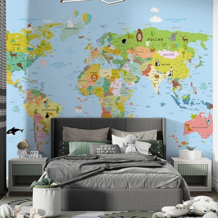 фотообои карта для детской 12-980