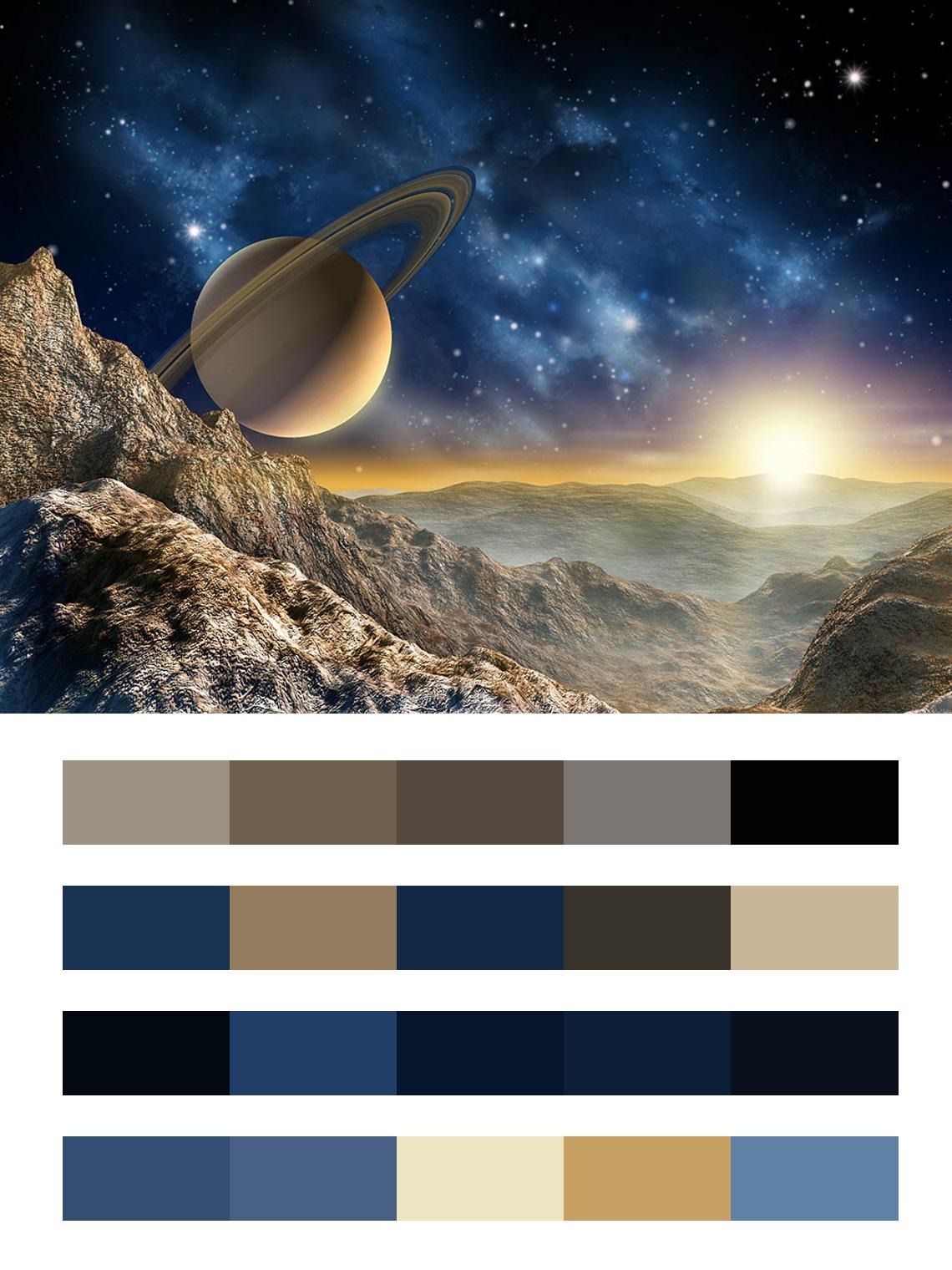 Планета Сатурн цвета