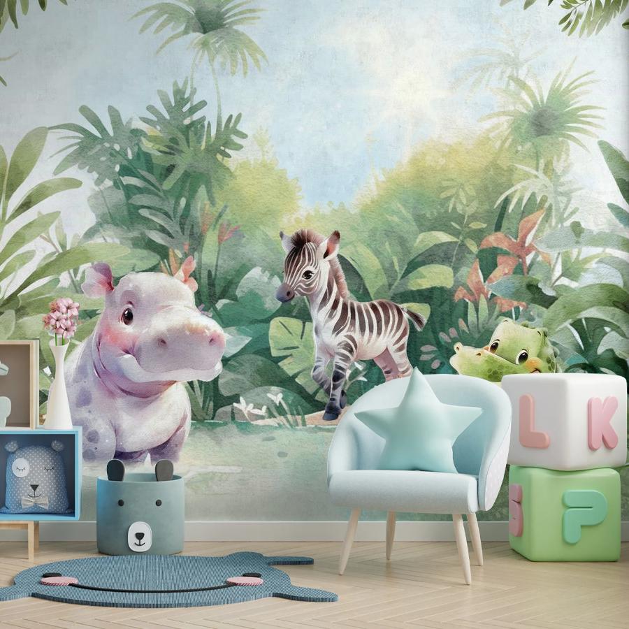 фотообои бегемонтик на озере 12-1768