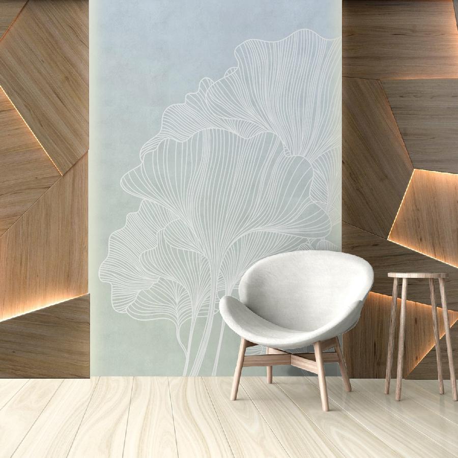 фотообои гинкго градиент из голубого в зеленый 14-953