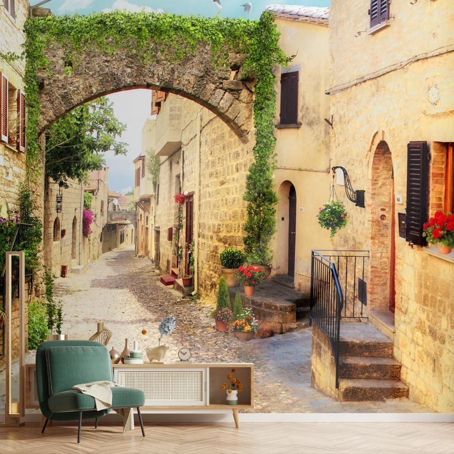 фотообои арка на улице в средневековом стиле 19-0185