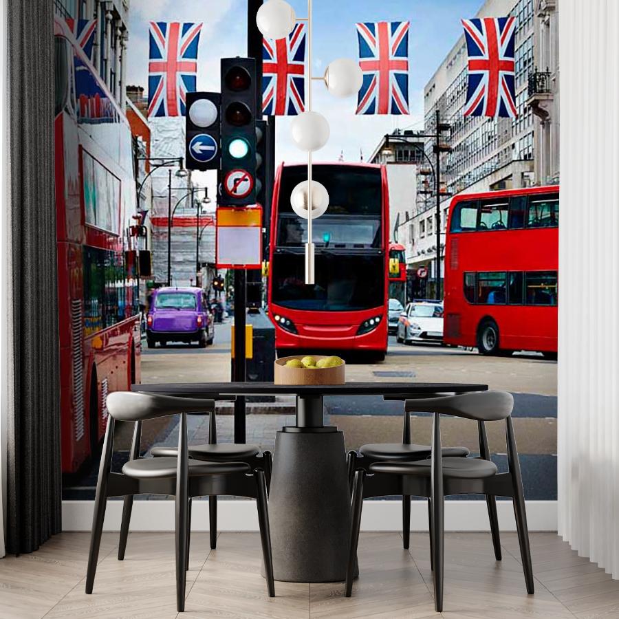 фотообои красные автобусы лондона 9-550