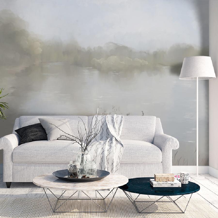 фотообои озеро в дымке 13-1099
