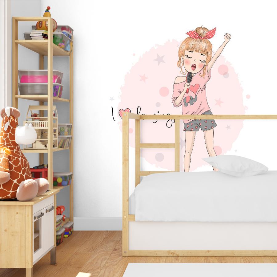 фотообои девочка с микрофоном 12-1134