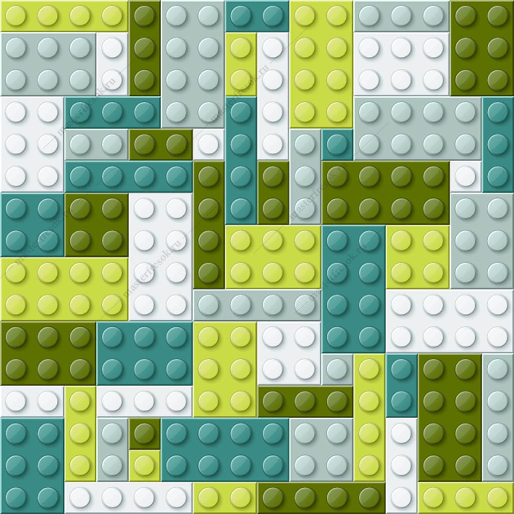 Фотообои Лего в зеленом цвете