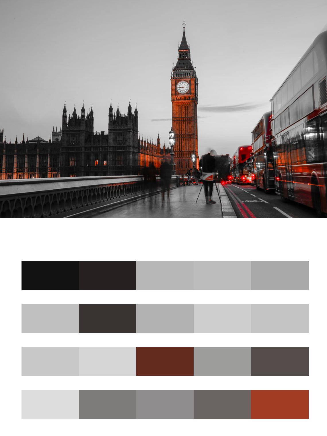 Лондон в серых красках цвета