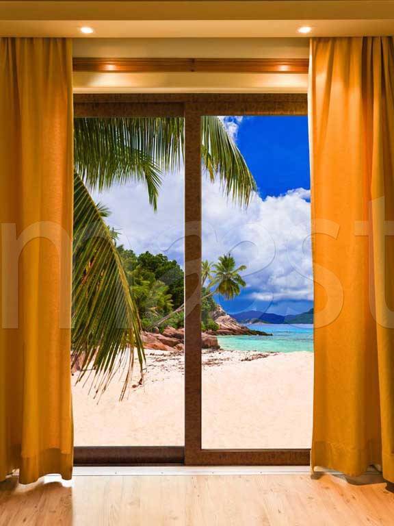 Фотообои Окно с видом на пляж