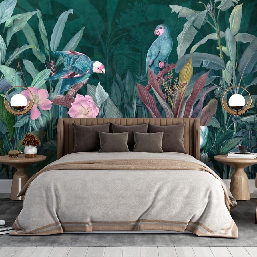 фотообои попугаи в ночных тропиках 12-1842