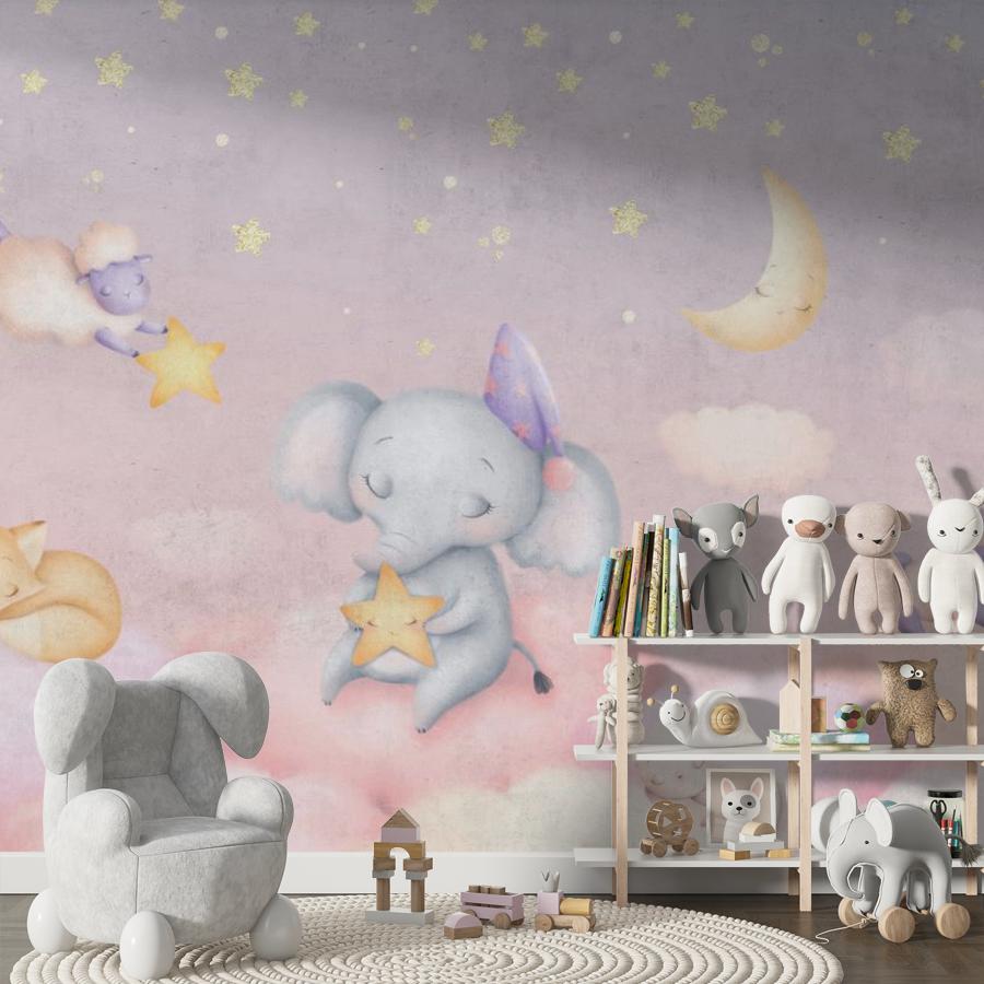 фотообои слоник на облачке 12-1834