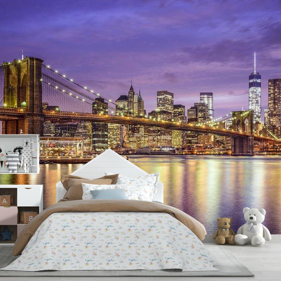 фотообои огни на бруклинском мосту 9-818