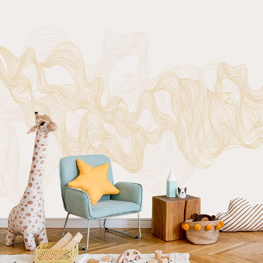 фотообои линии золотые на светлом 14-968