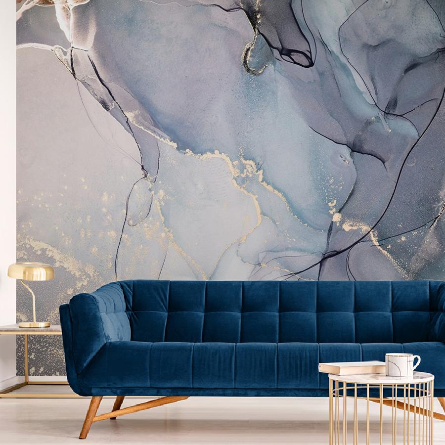 фотообои голубой флюид арт 9-1487