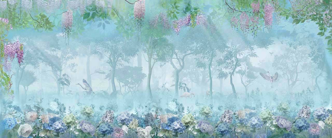 фотообои поляна с птицами 13-062