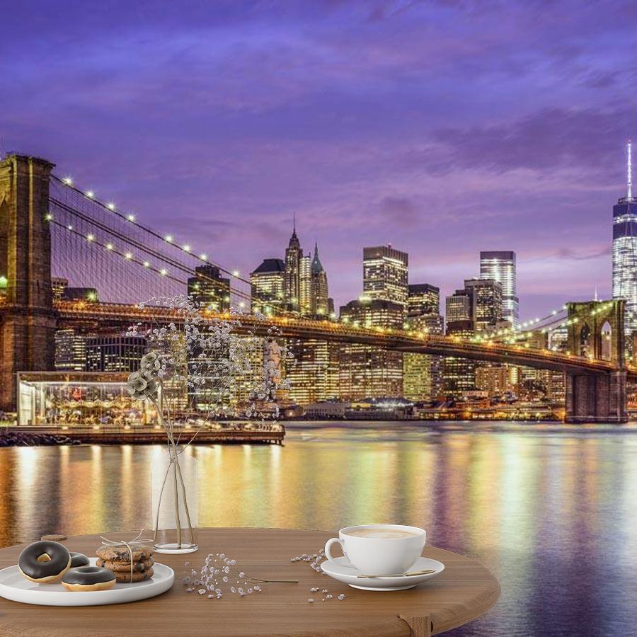 фотообои огни на бруклинском мосту 9-818