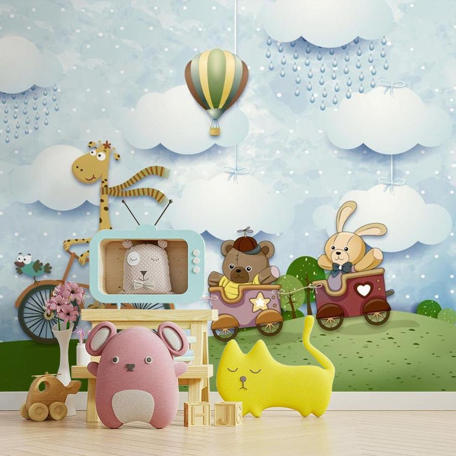 фотообои милые зверята на велосипеде 14-616