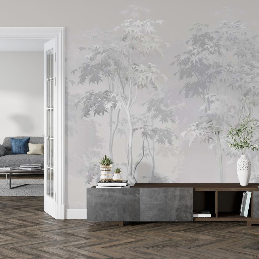 фотообои деревья серые силуэты