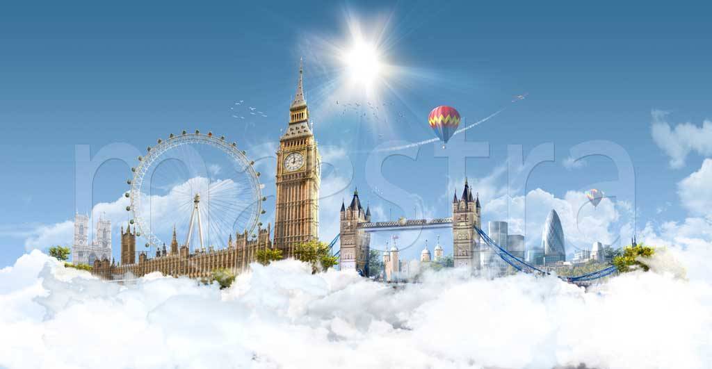 Фотообои Лондон в облаках