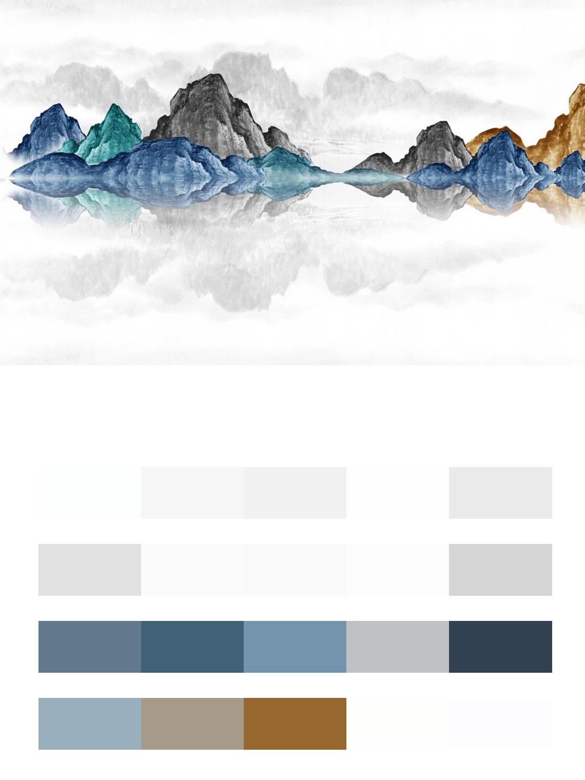 Горы в тумане синие цвета