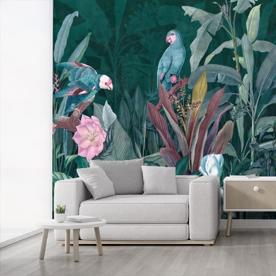 фотообои попугаи в ночных тропиках 12-1842