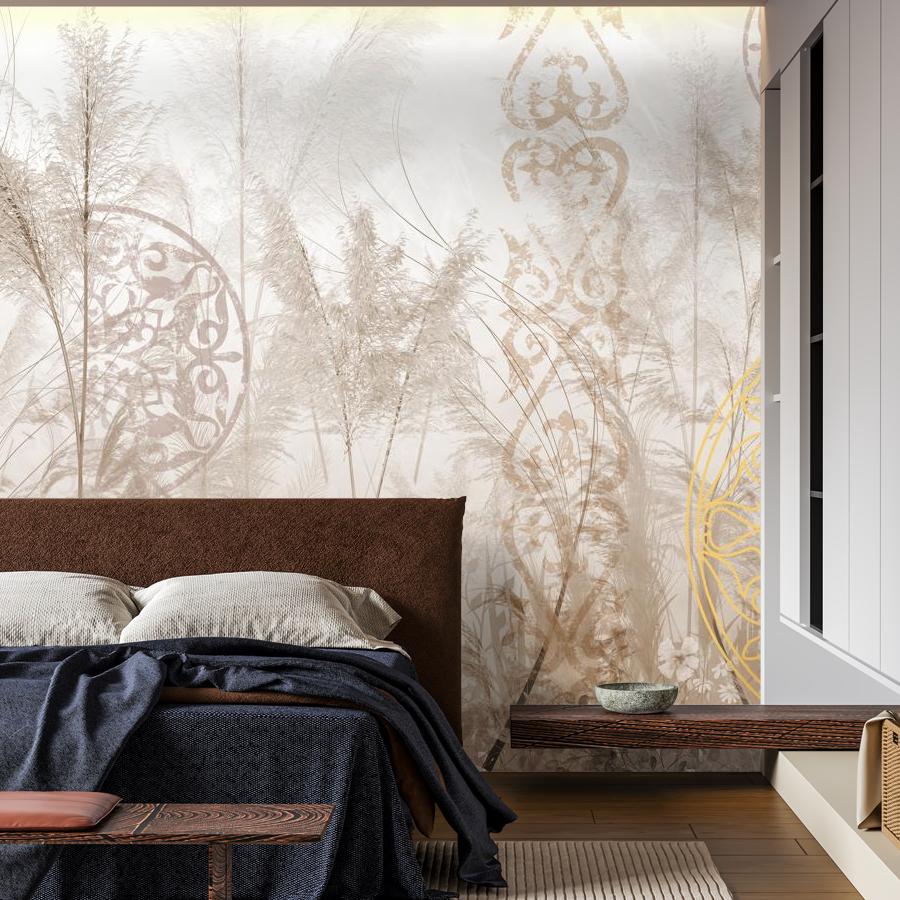 фотообои флористика с национальным орнаментом 14-1014