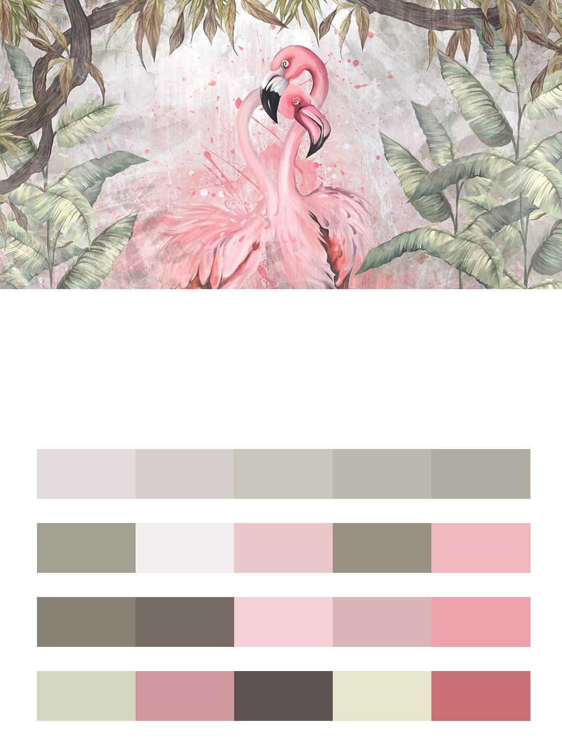 Влюблённые фламинго цвета