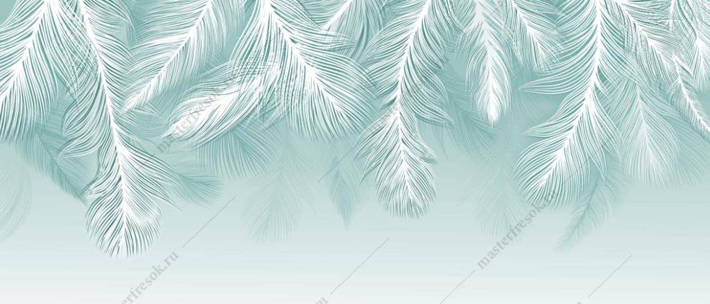 Фотообои Голубые листья пальмы