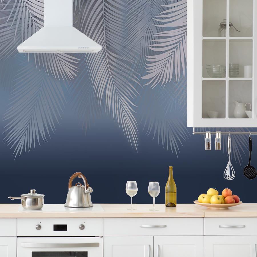 фотообои 3д ботаника на голубом фоне 14-199