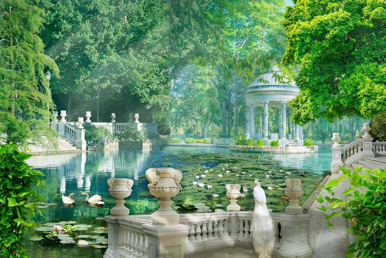 фотообои большой пруд с кувшинками 7-351