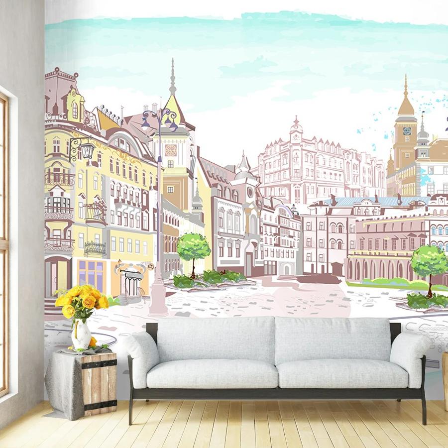 фотообои город рисунок 9-1999