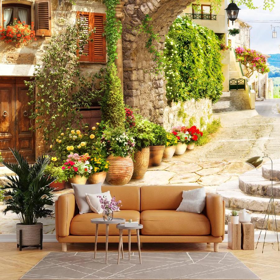 фотообои улочка через арку 19-0030