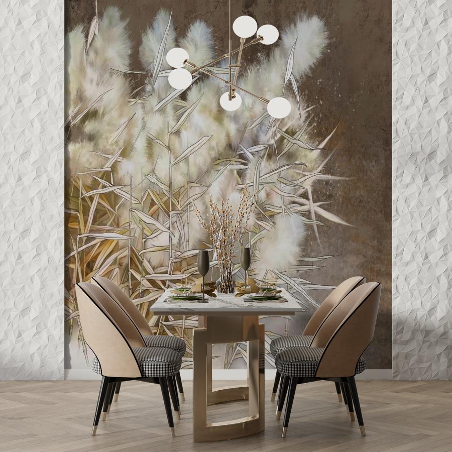 фотообои камыш на коричневом фоне 10-957