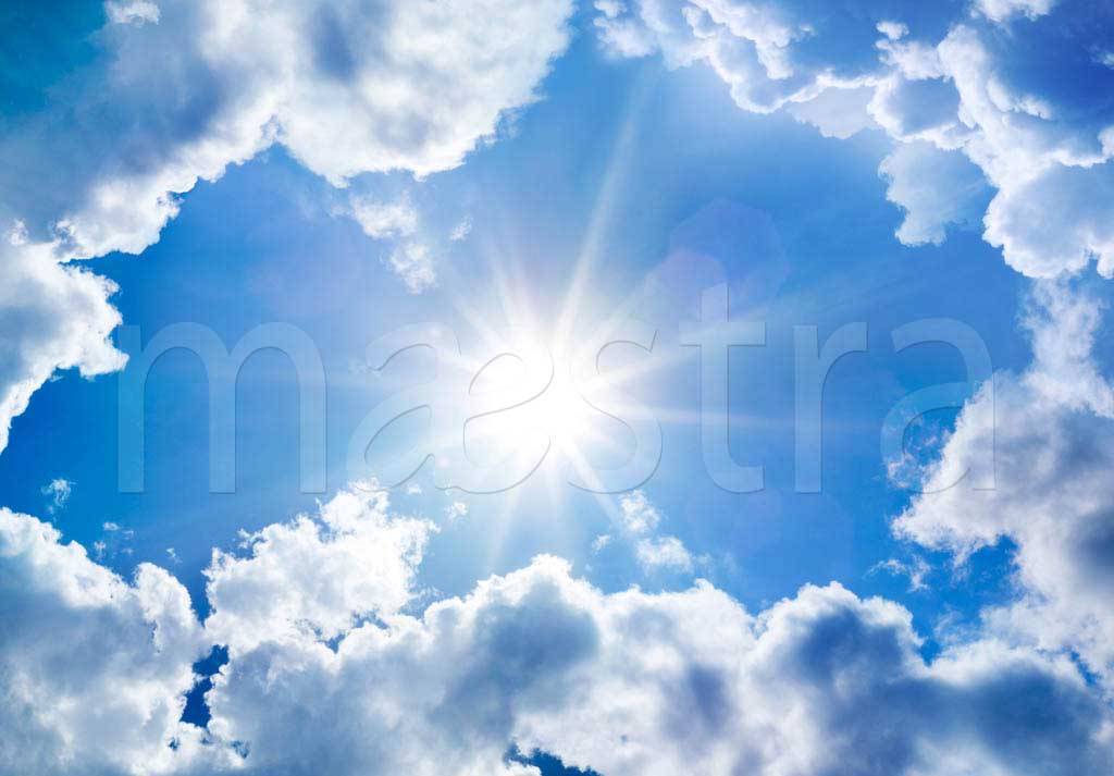 Фотообои Индиговое небо и лучи солнца