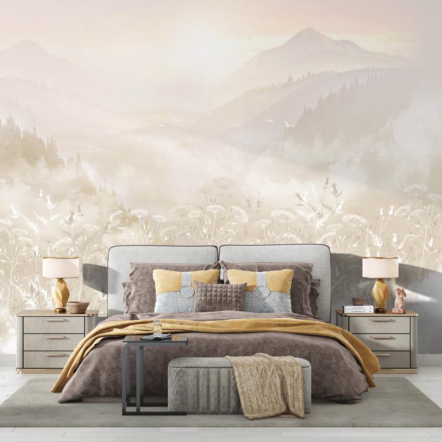 фотообои полевые цветы в тумане 13-601 фотообои полевые цветы в тумане 13-601