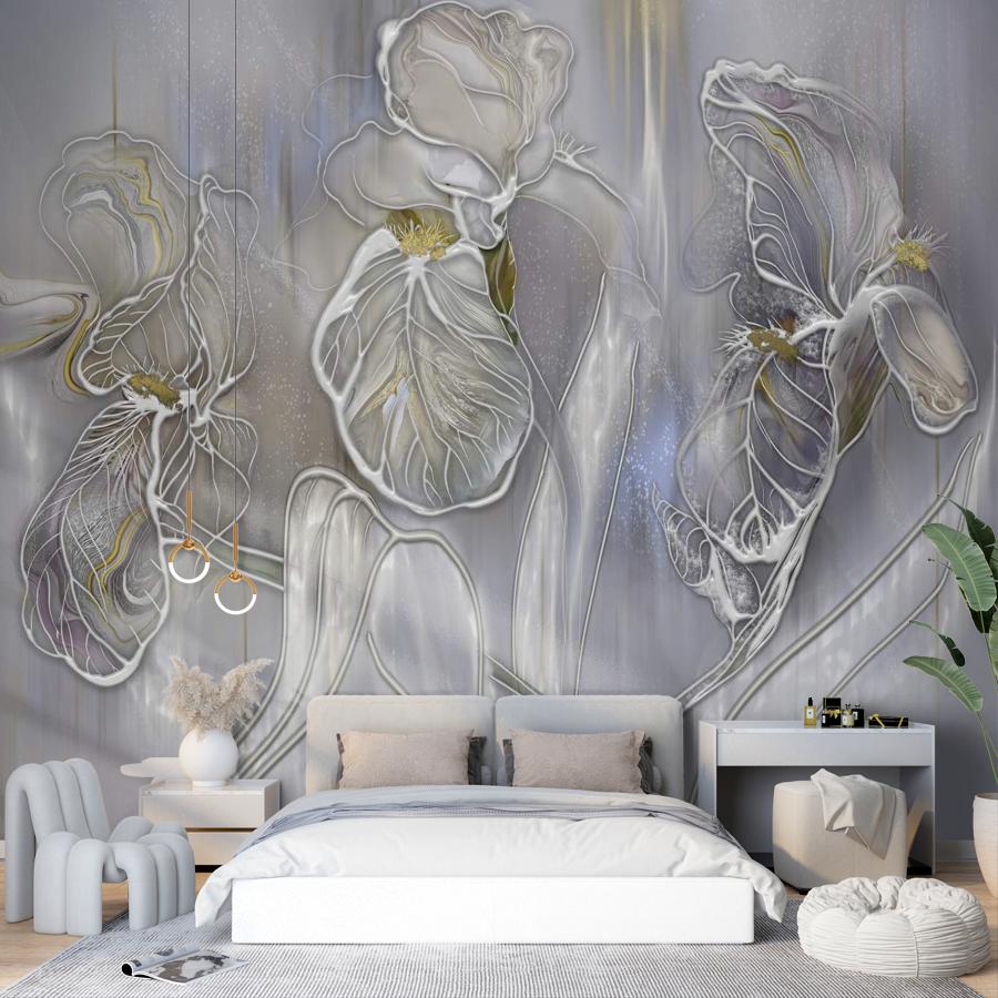 фотообои ирисы барельеф