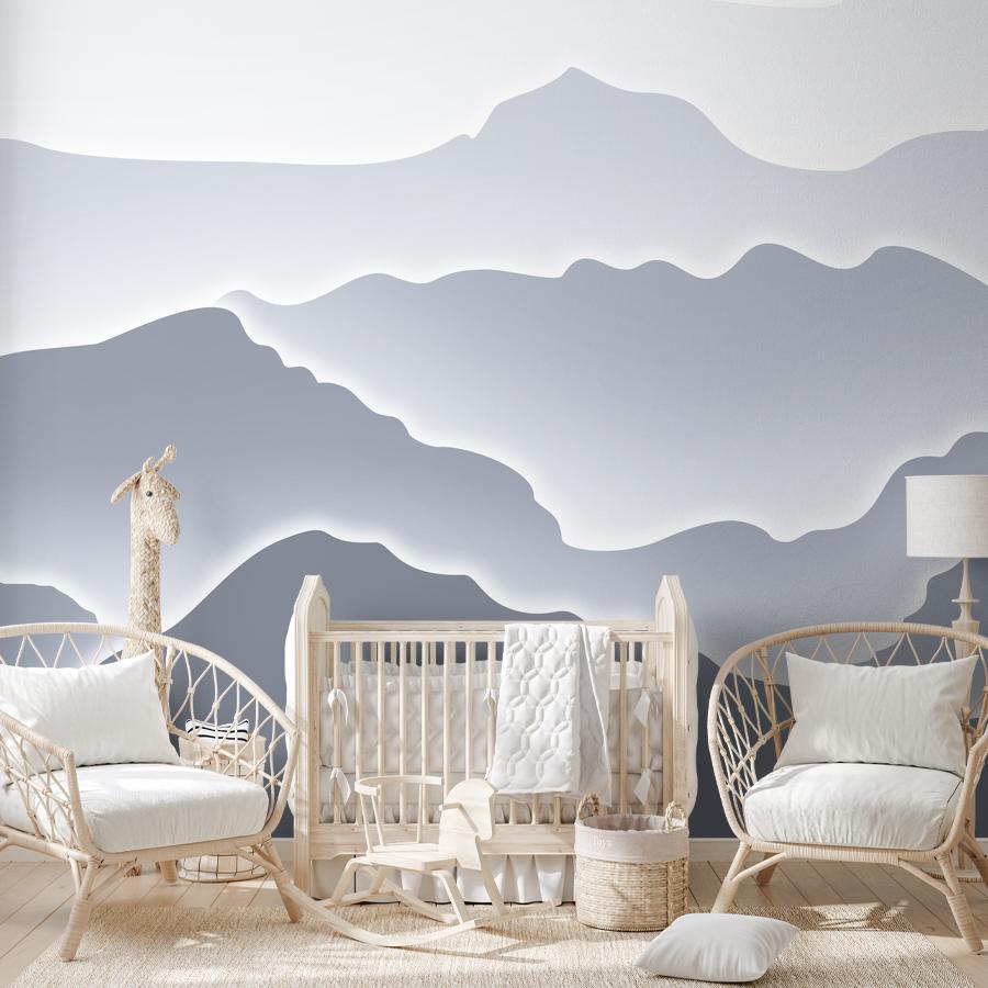 фотообои горы 3d туманные серые 14-1100