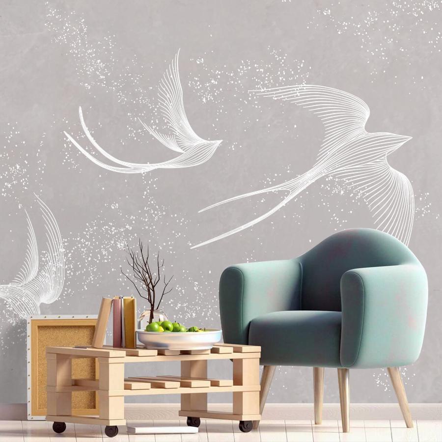 фотообои ласточки летящие в гостиную 14-1222