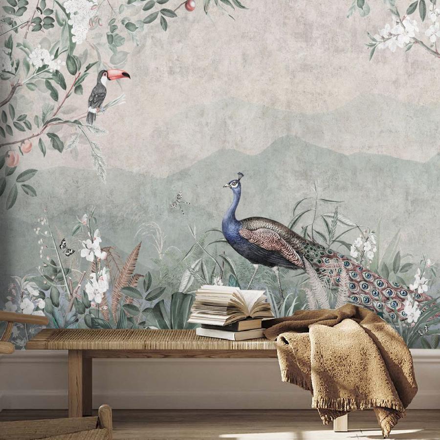 фотообои павлин и тукан 12-1841